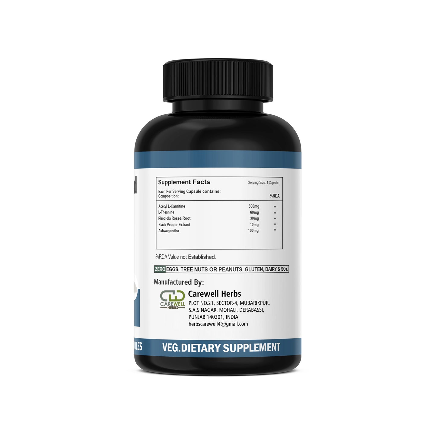 Acetyl L-carnitine 500mg capsules by Carewell Herbs