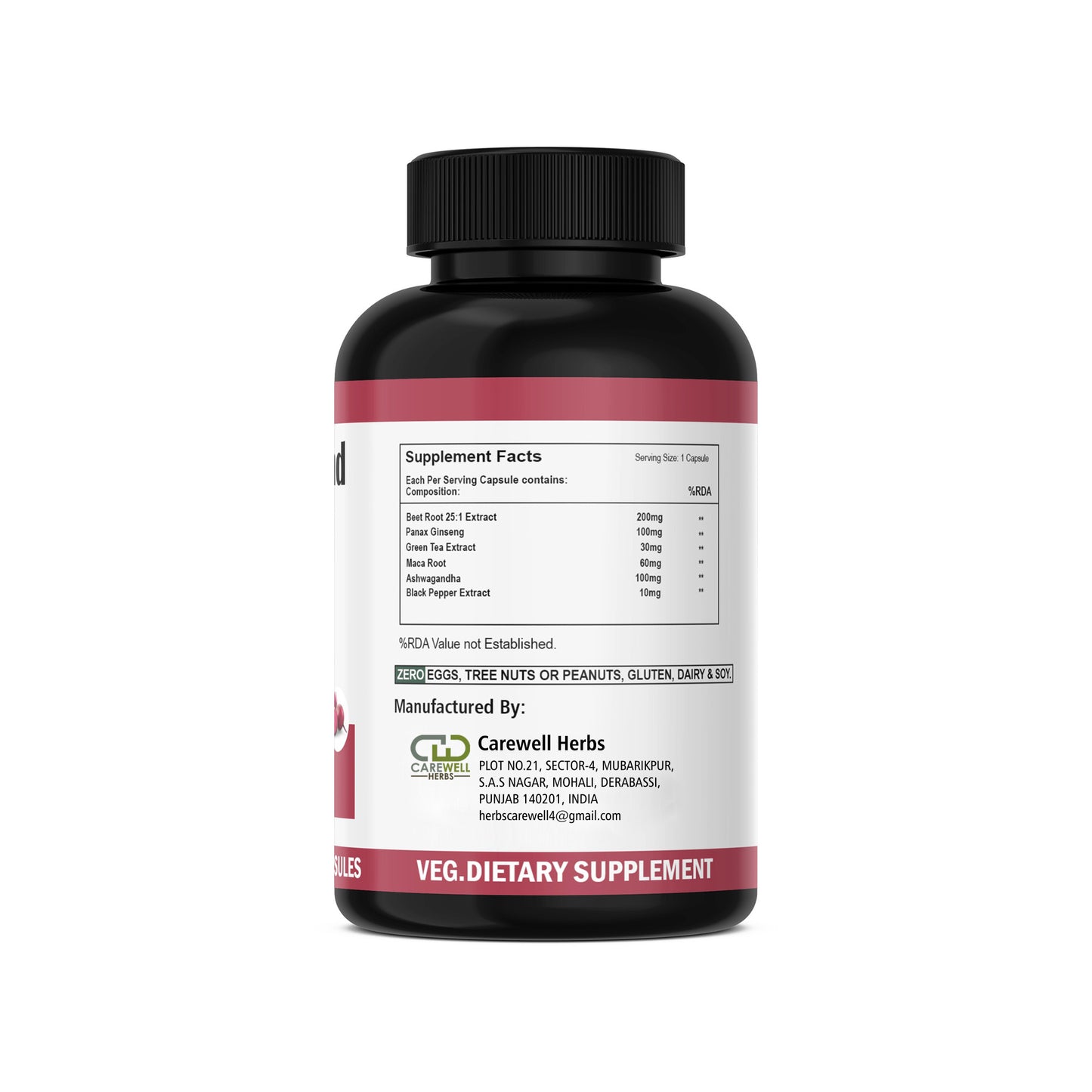Beetroot 500mg Capsules by Carewell Herbs Private Label Branding