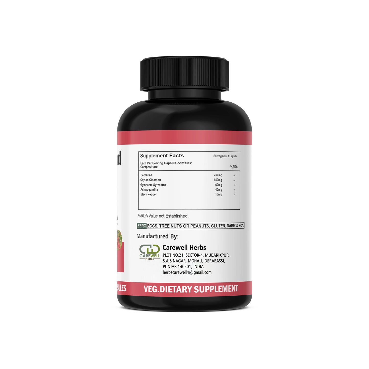 Berberine 500mg capsules by Carewell Herbs