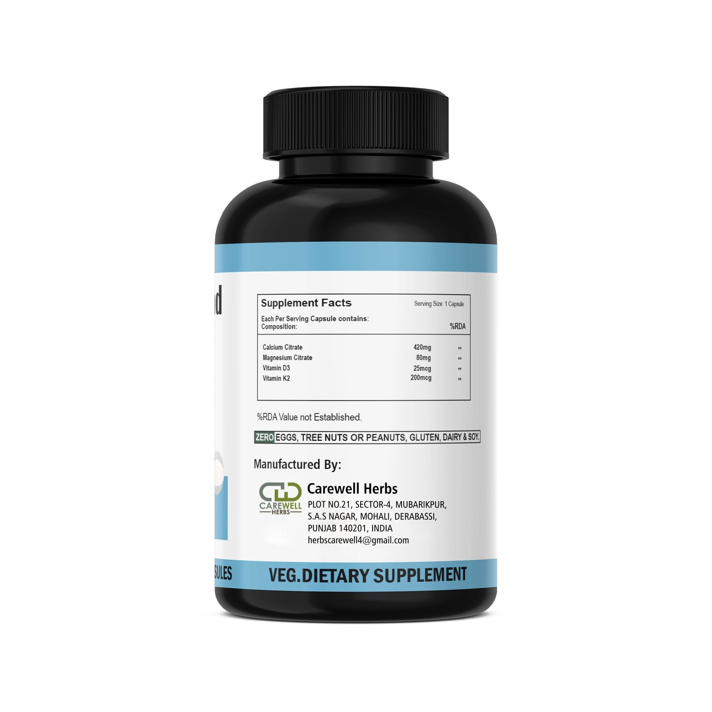 Calcium 500mg Capsules by Carewell Herbs