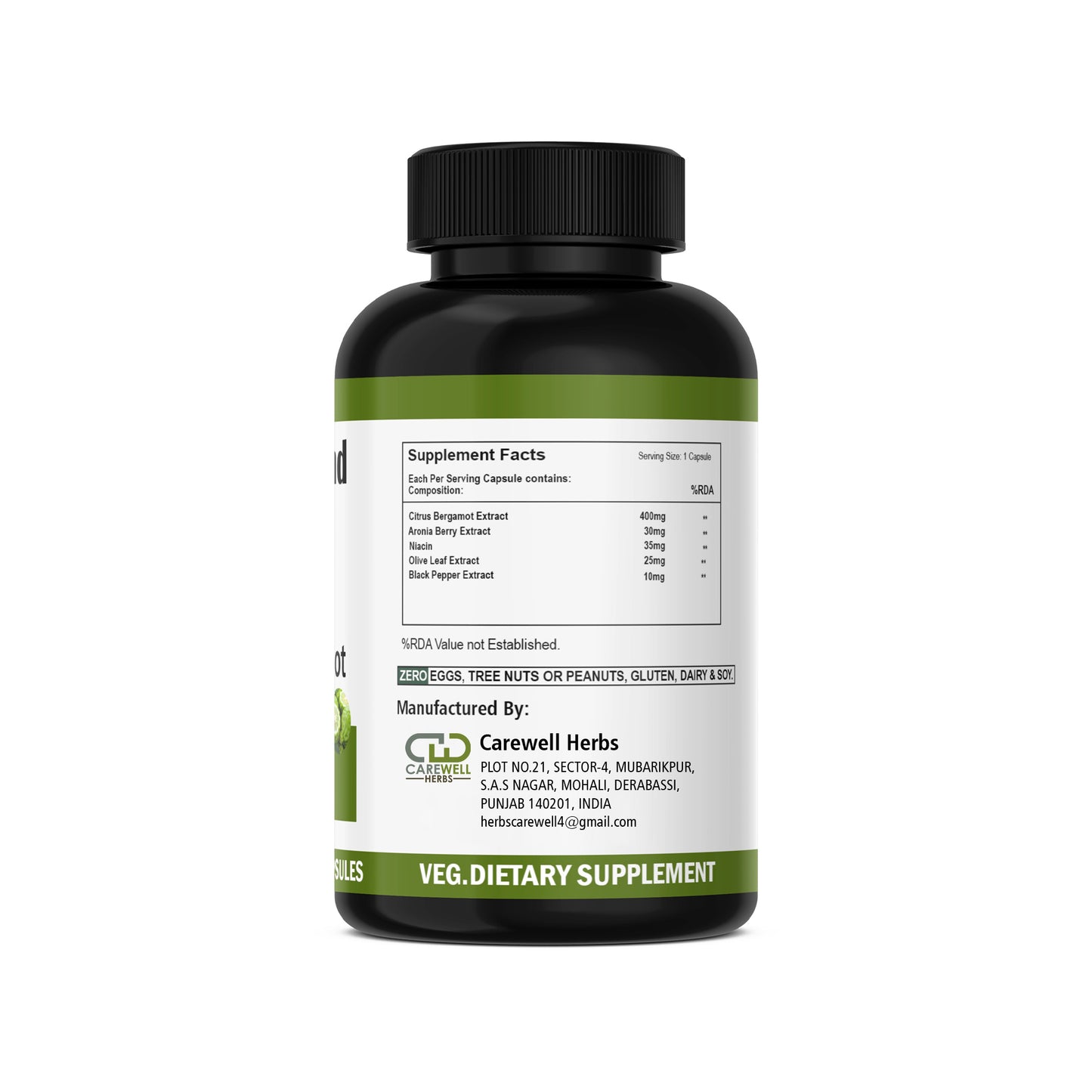 Citrus Bergamot 500mg Capsules by Carewell Herbs – Premium ODM/OEM Supplement