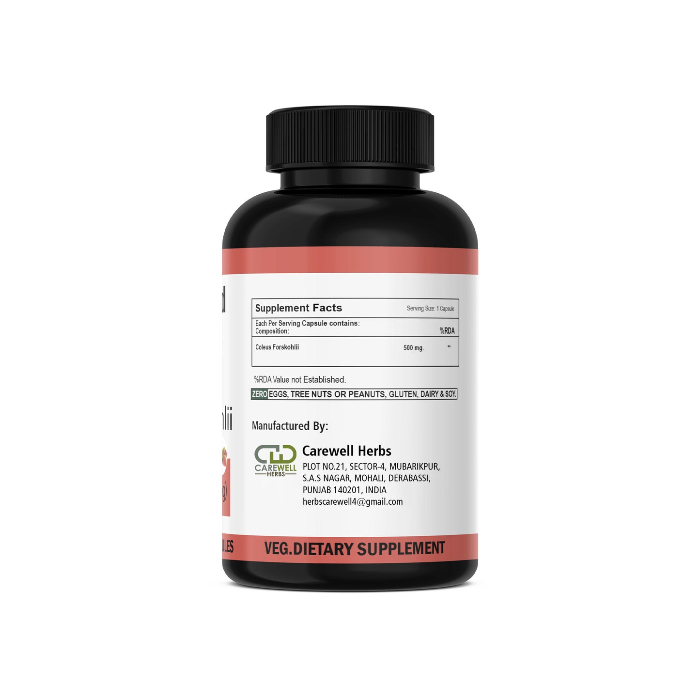 Coleus Forskolii 500mg Capsules by Carewell Herbs – Premium ODM/OEM & Private Label Supplement
