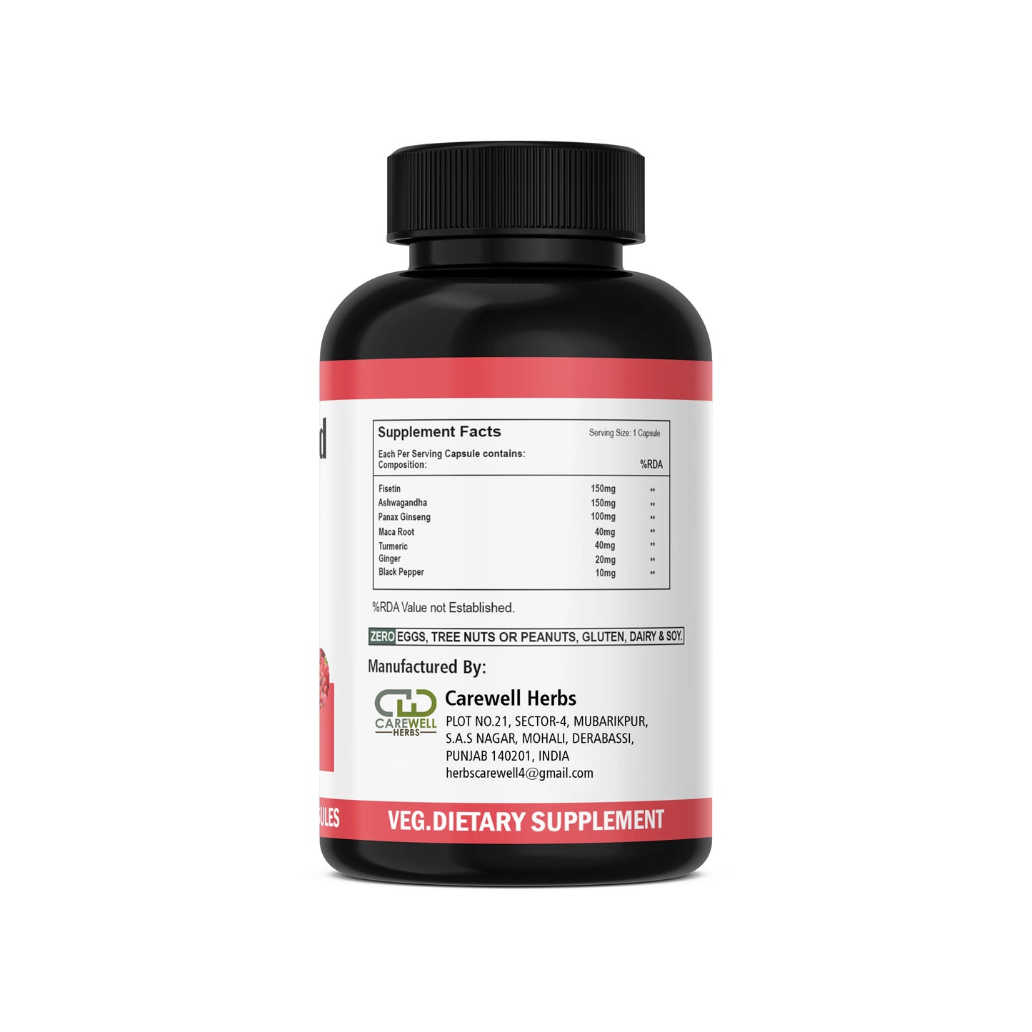 Fisetin 500mg Capsules – Private Label Branding by Carewell Herbs