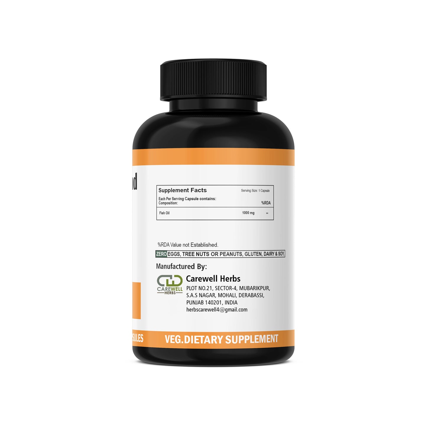 Fish Oil 1000mg Capsules Private Label Branding by Carewell Herbs