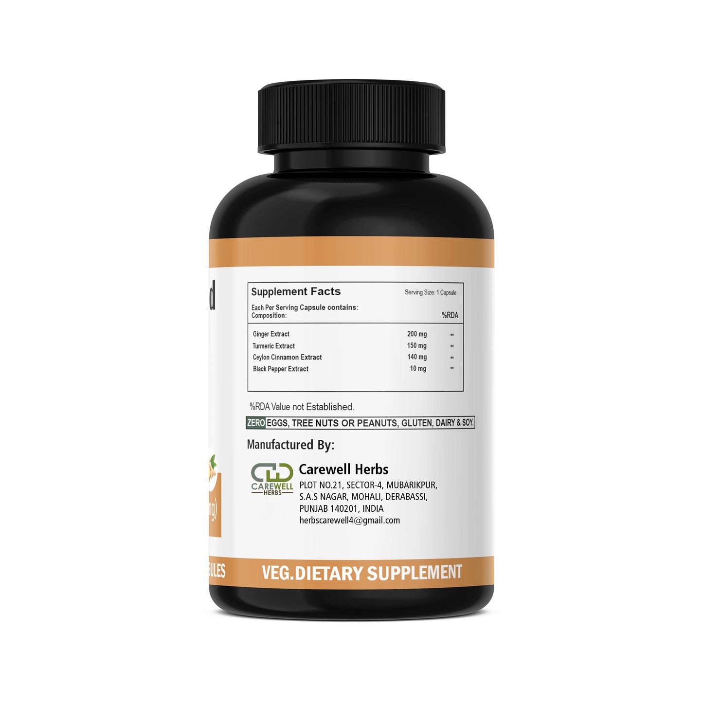 Customizable Ginger 500mg Capsules – Premium Private Label Solutions by Carewell Herbs