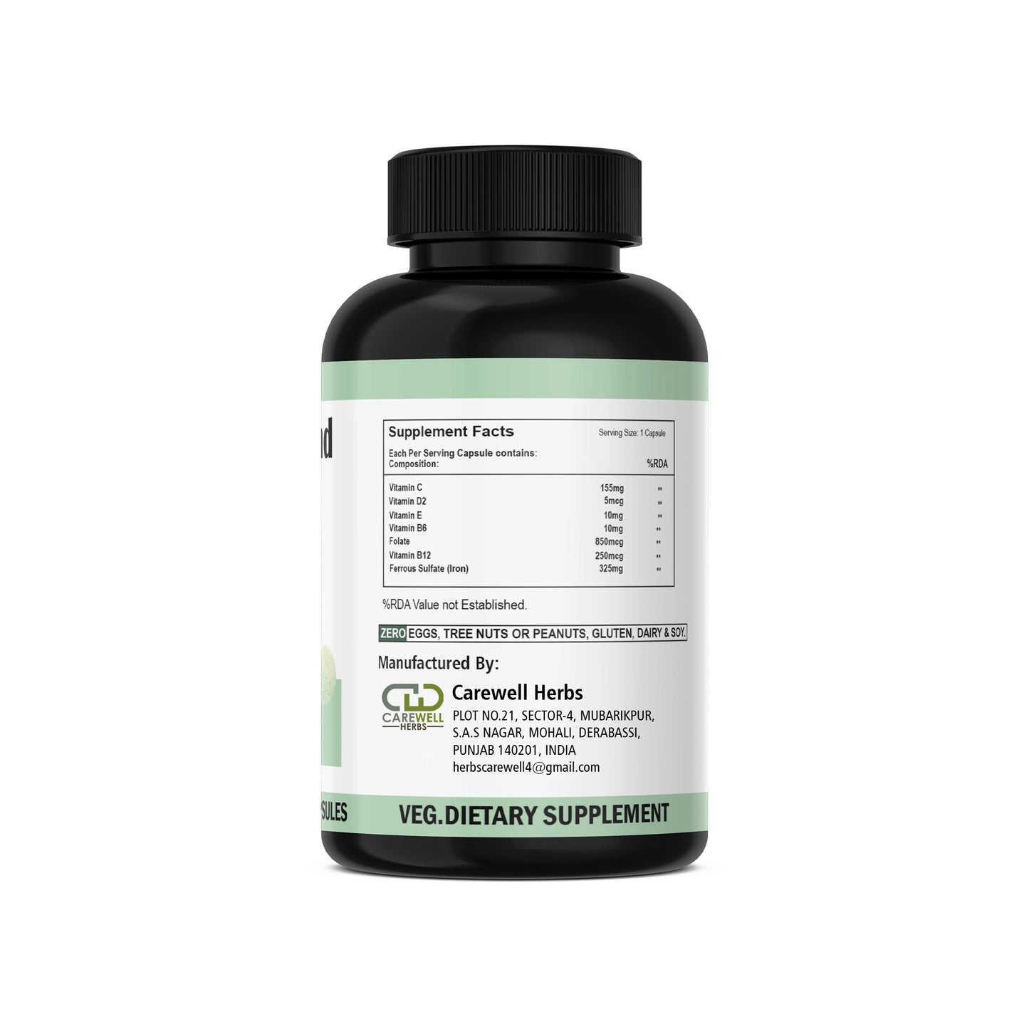 Iron Slow Release Capsules by Carewell Herbs – Available for ODM, OEM, and Private Labeling