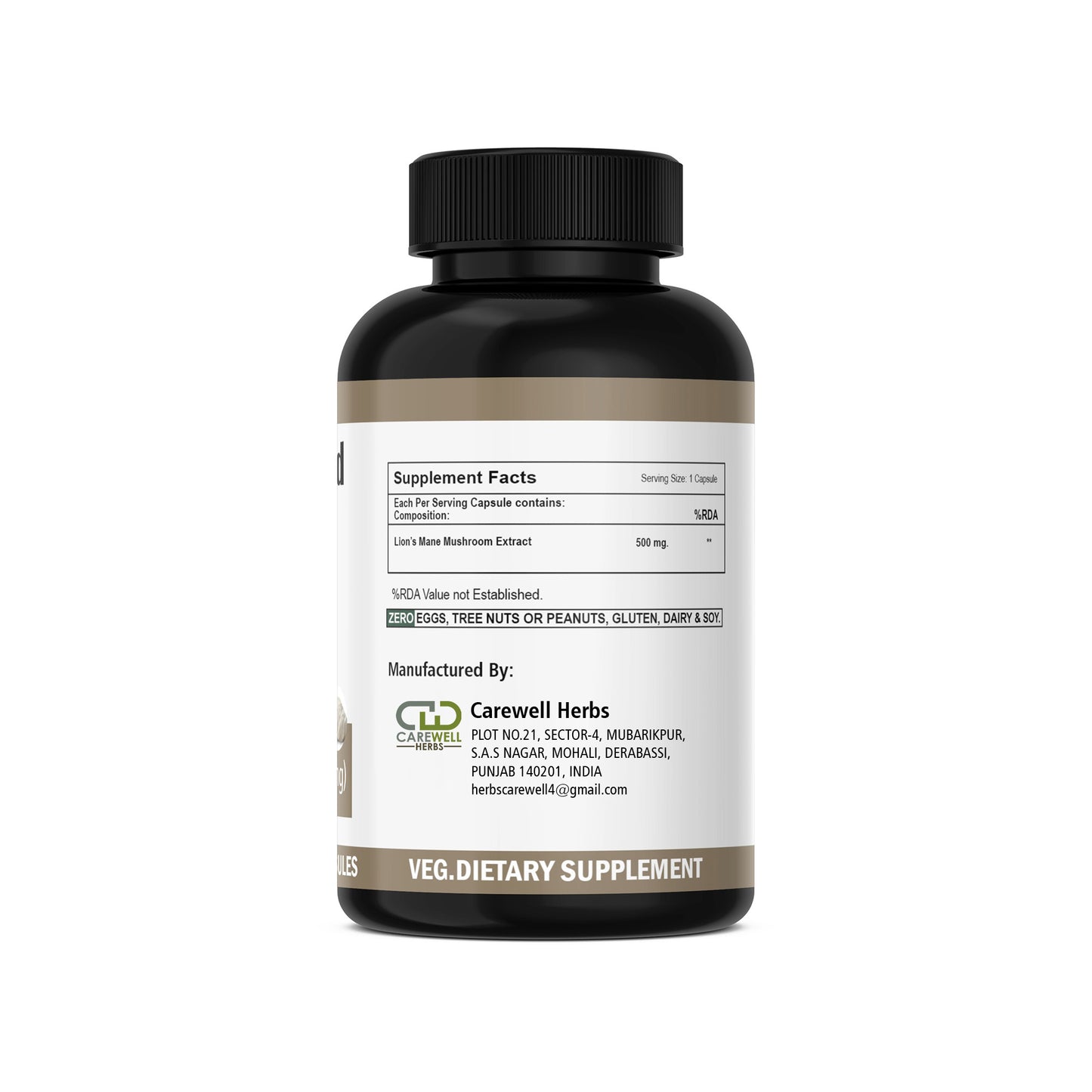Lion's Mane Mushroom Capsules | Carewell Herbs - OEM & ODM Solutions