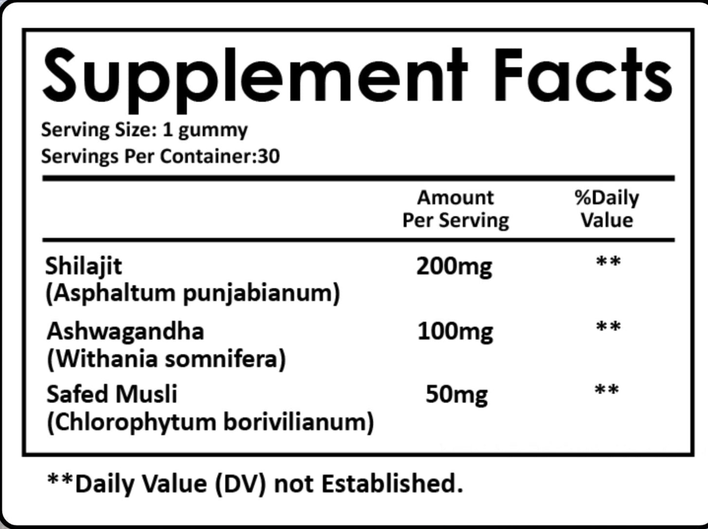 shiljajit gummy supplement